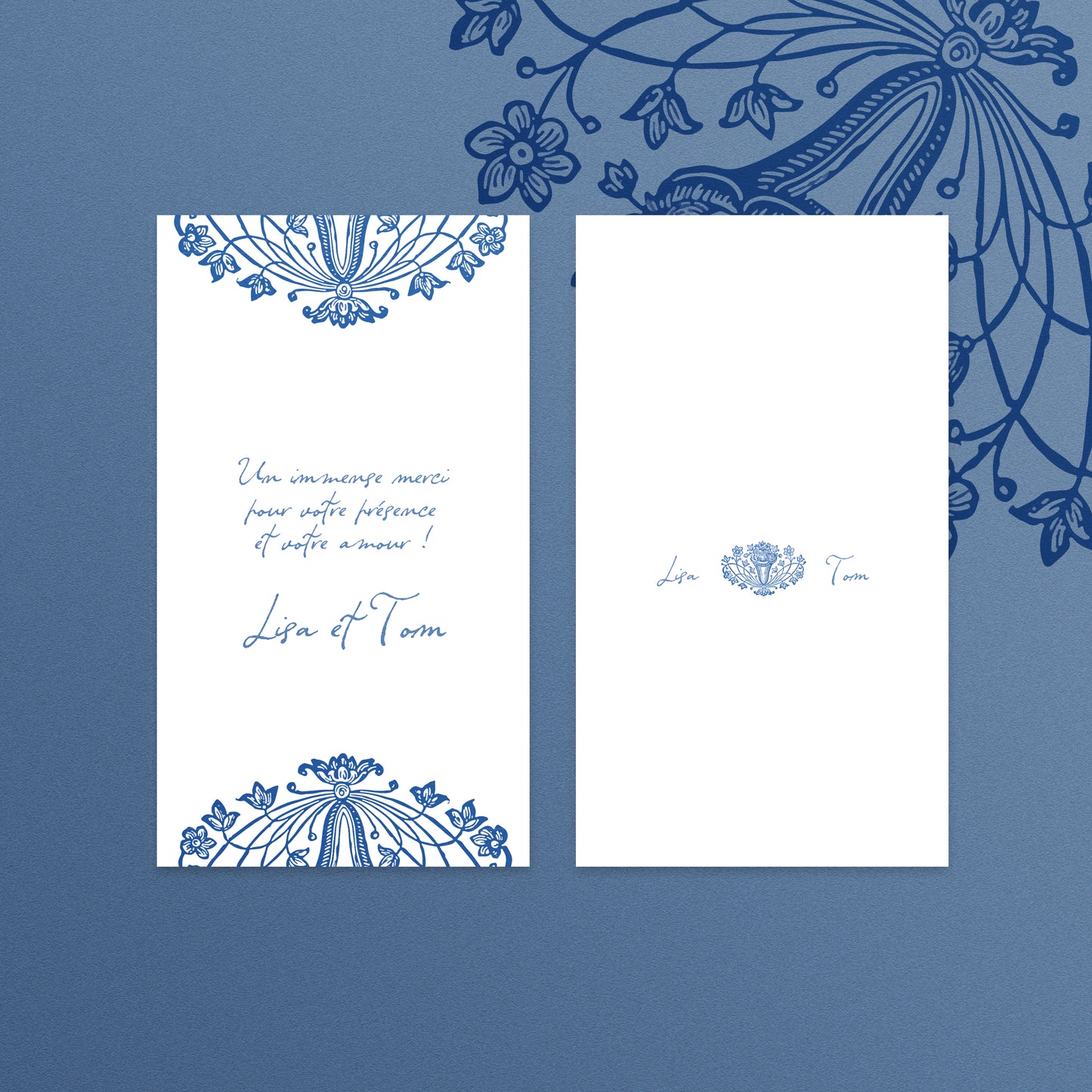CARTON REMERCIEMENTS -  ROMANTIQUE VINTAGE