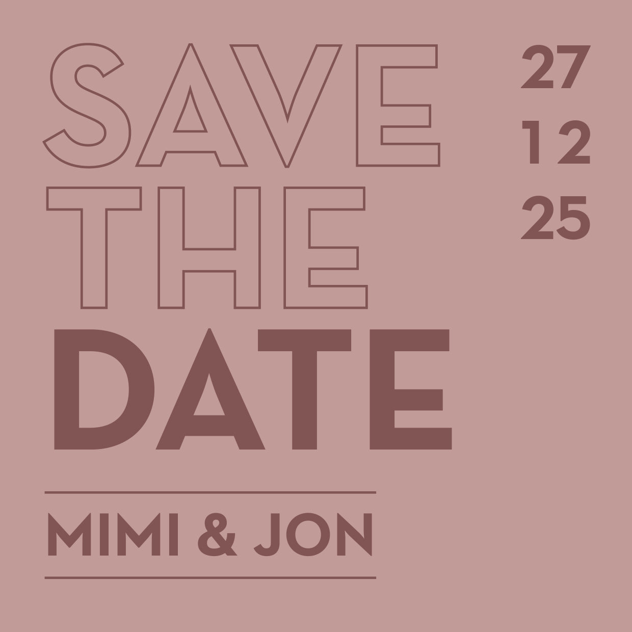 SAVE THE DATE - ALL I WANT